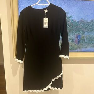 Tuckernuck: Shoshanna for Tuckernuck Black Dress with white ric-rac- NWT